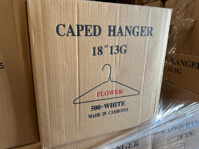 Caped Hangers 18 inches 13 gauge. Box of 500